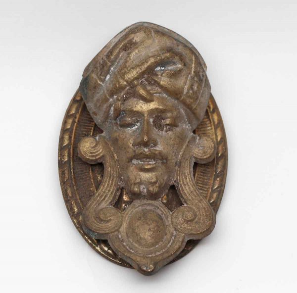 Knockers & Door Bells - Arabic Brass Figural Head Replica Door Knocker
