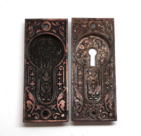 Pocket Door Hardware - Pair of Cast Iron Sargent Aesthetic Pocket Door Plates
