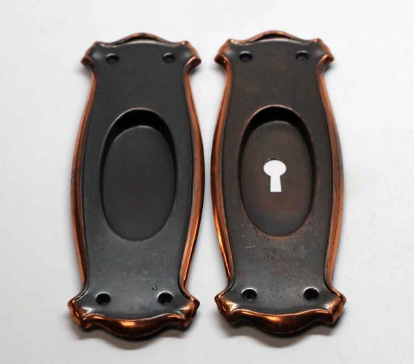 Pocket Door Hardware - Pair of Japan Copper & Steel Pocket Door Plates