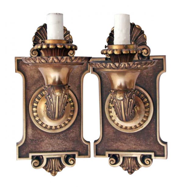 Sconces & Wall Lighting - Pair of American Made Bronze Caldwell Sconces