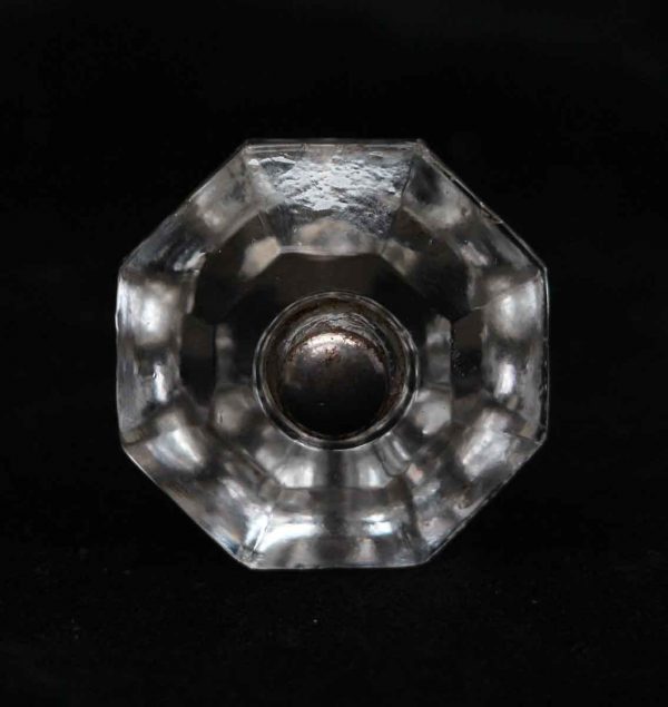 Cabinet & Furniture Knobs - Vintage Clear Glass 1.25 in. Cabinet Drawer Hexagon Knob