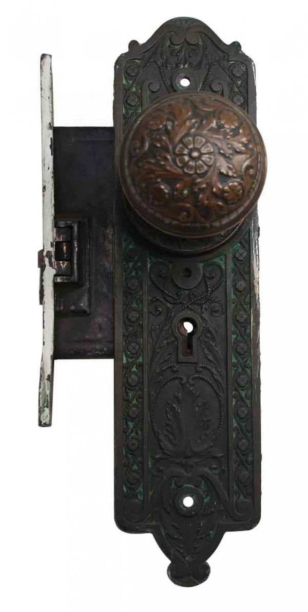 Door Knob Sets - Antique Reading Vernacular Bronze Entry Door Knob Set
