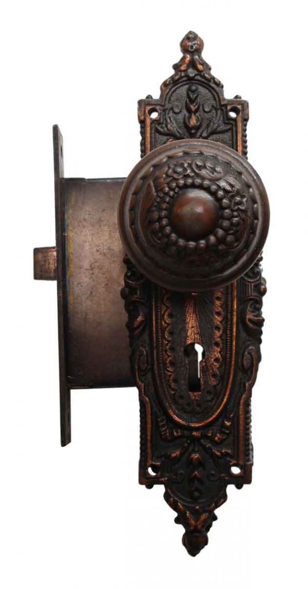 Door Knob Sets - Steel Arabian Door Knob Set with Iron Back Plates & Lock