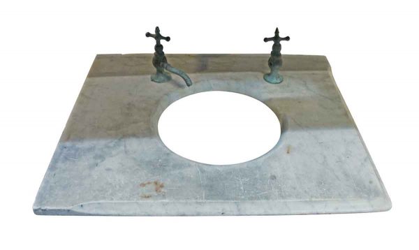 Bathroom - 19th Century Marble Sink Top with Original Hardware