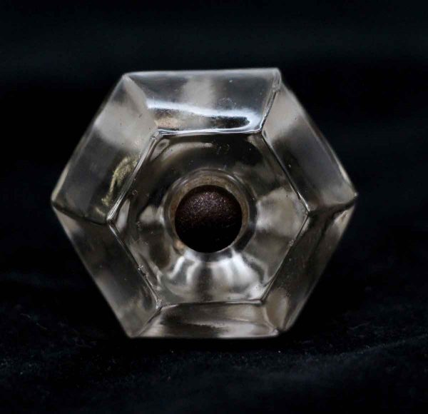 Cabinet & Furniture Knobs - 1.25 in. Vintage Clear Glass Hexagon Cabinet Knob