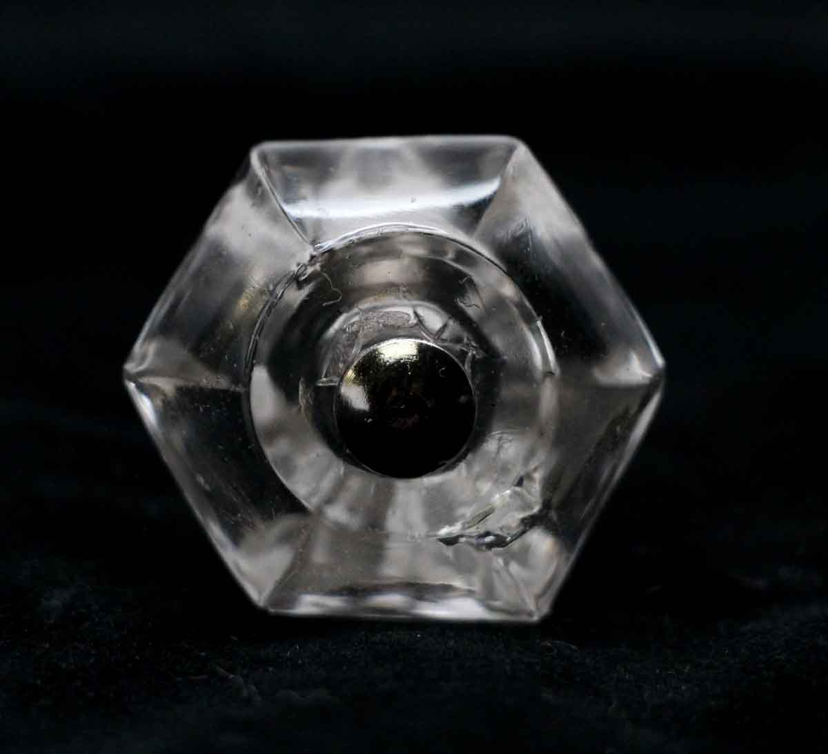 1.25 in. Vintage Clear Glass Hexagon Drawer Cabinet Knob | Olde Good Things