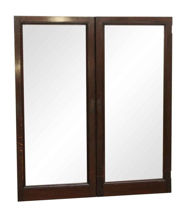 Cabinets & Bookcases - Pair of Glass and Walnut Cabinet Doors