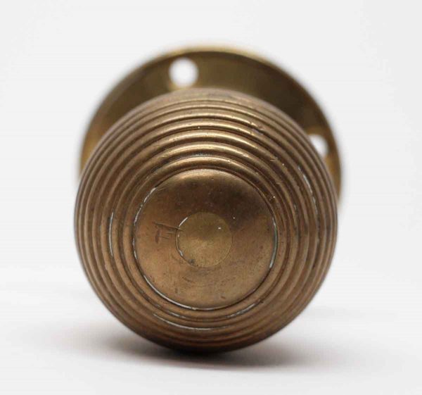 Door Knobs - Concentric Brass Door Knob with Attached Rosettes