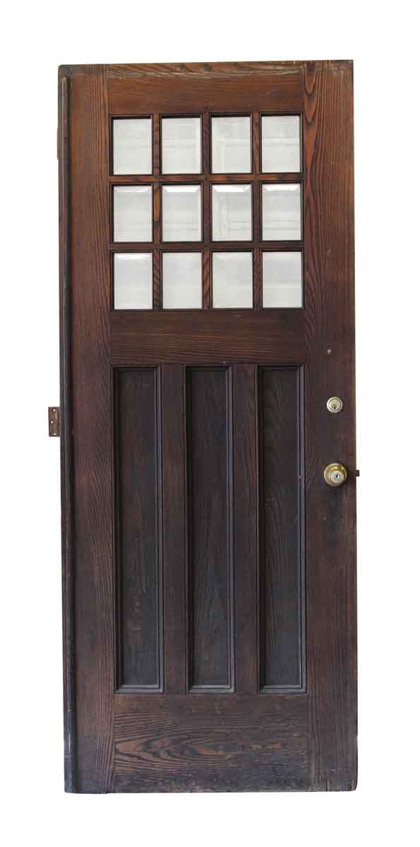 Entry Doors - Classic Arts and Crafts Entry Wooden Door with Beveled Glass Lites