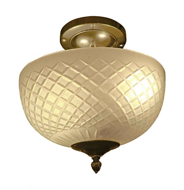 Flush & Semi Flush Mounts - Cut Crystal Semi Flush Fixture with a Delicate Frosted Hue