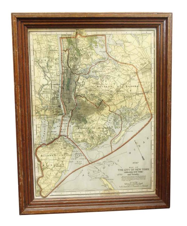 Globes & Maps - Framed New York City Map