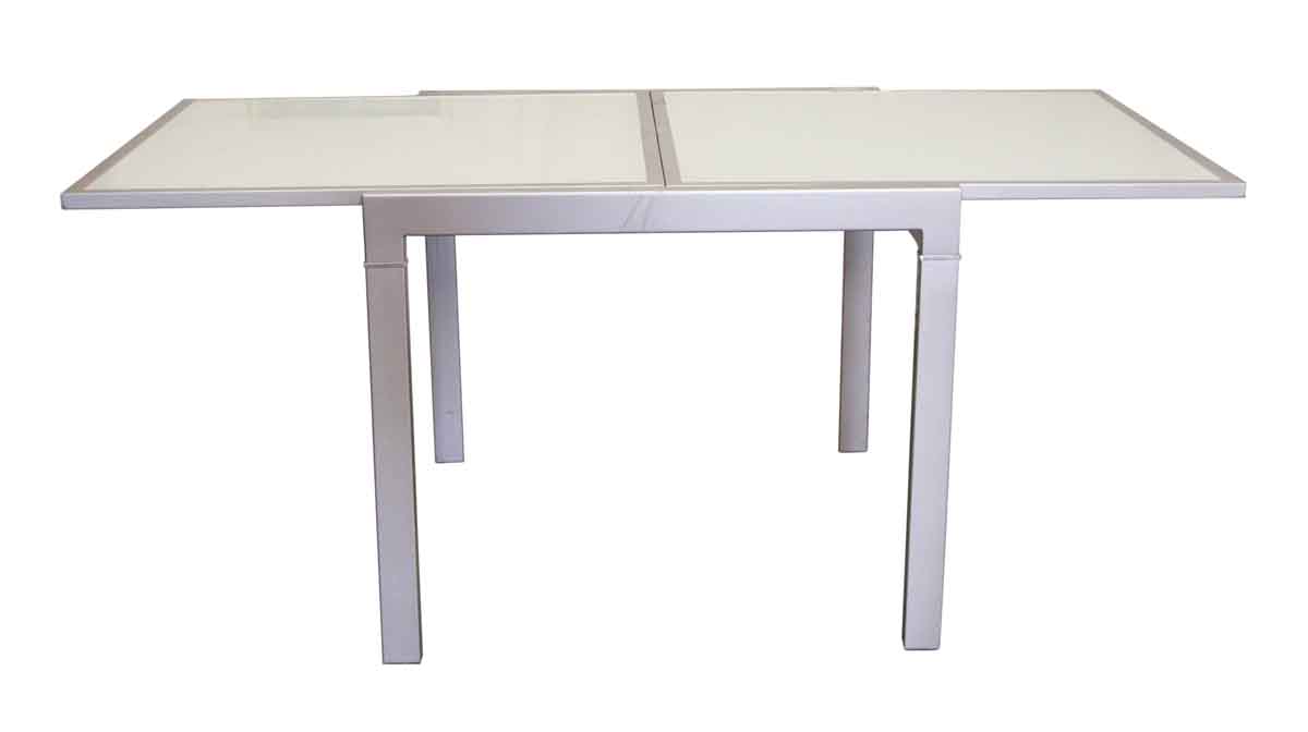 Aluminum Fold Up Glass Top Table | Olde Good Things