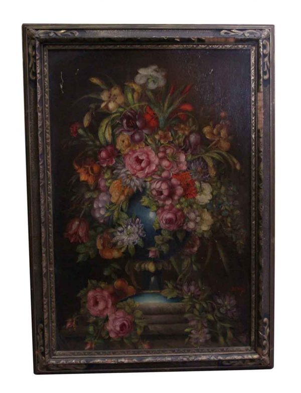 Paintings - Ornately Framed Floral Oil Painting