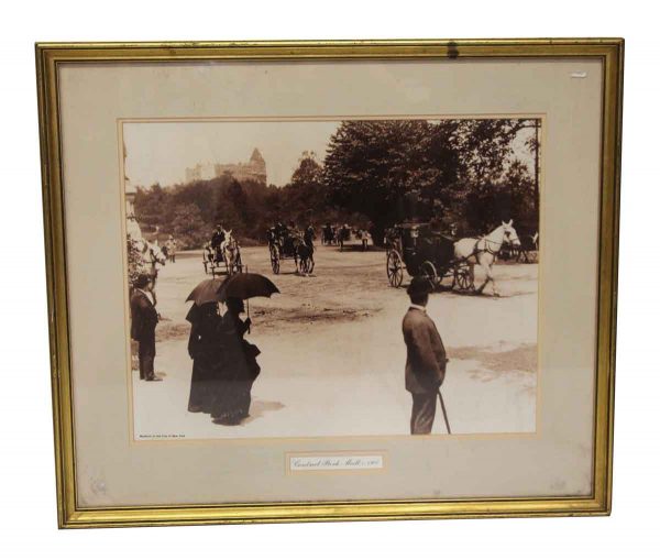 Posters - Early Central Park Mall Photo Mounted in Gold Frame