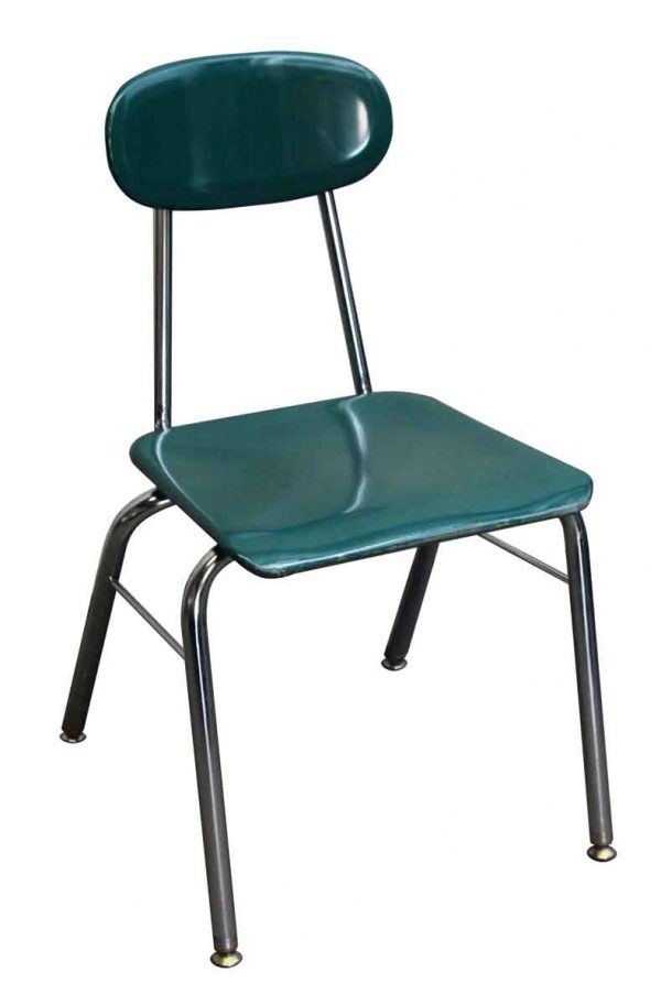 Seating - Bakelite Emerald Green School Chair with Chrome Legs