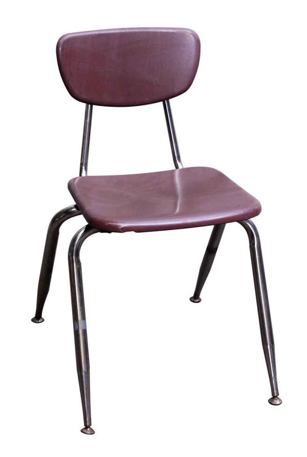 Seating - Bakelite Mauve School Chair with Chrome Legs