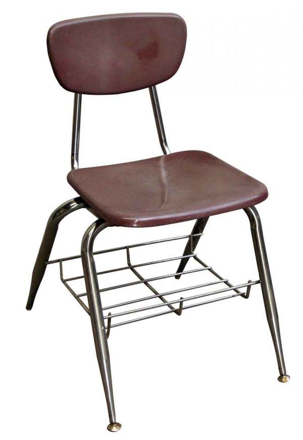 Seating - Bakelite Purple School Chair with Chrome Legs
