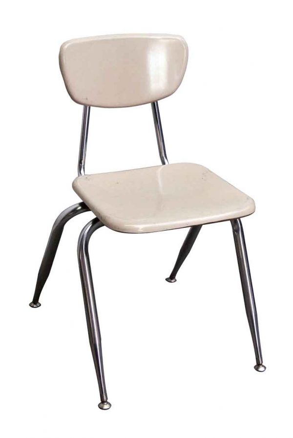 Seating - Bakelite Tan School Chair with Chrome Legs