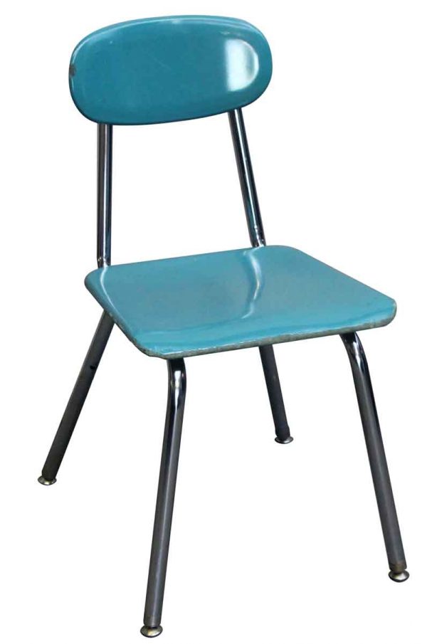 Seating - Teal Bakelite School Chair with Chrome Legs