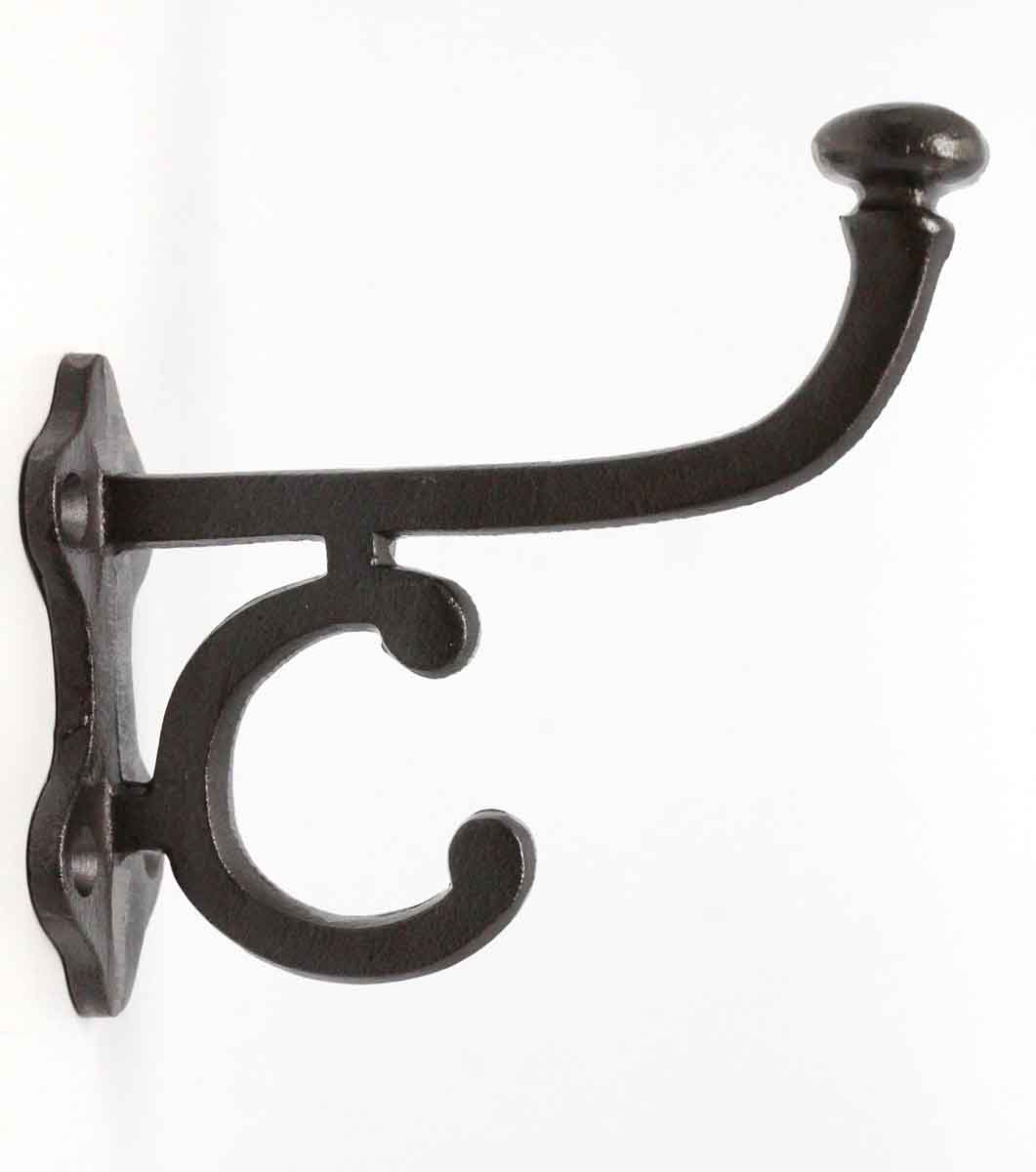 Newly Made Black Cast Iron Double Arm Wall Hook