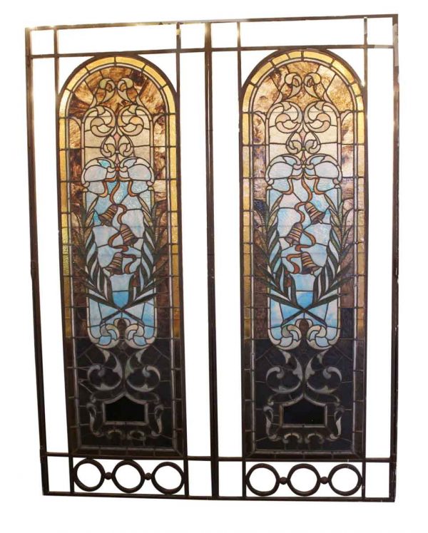Stained Glass - Pair of Hinged Large Stained Glass Windows
