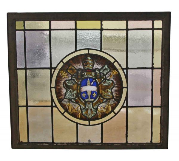 Stained Glass - Stained Leaded Glass Window with Ecclesiastical Motif