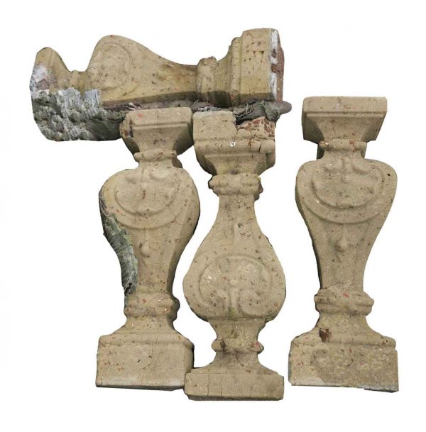 Stone & Terra Cotta - Set of 4 Decorative Stone Balusters