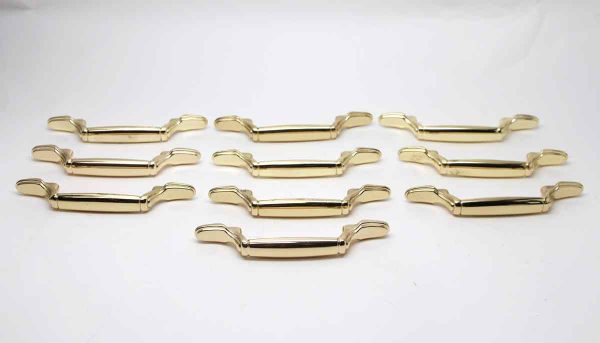 Cabinet & Furniture Pulls - Set of 10 Polished Brass Drawer Pulls