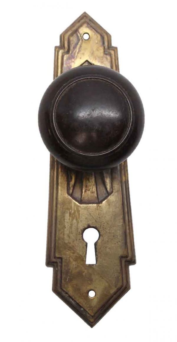 Door Knobs - Bronze Concentric Door Knob with Deco Back Plate Set