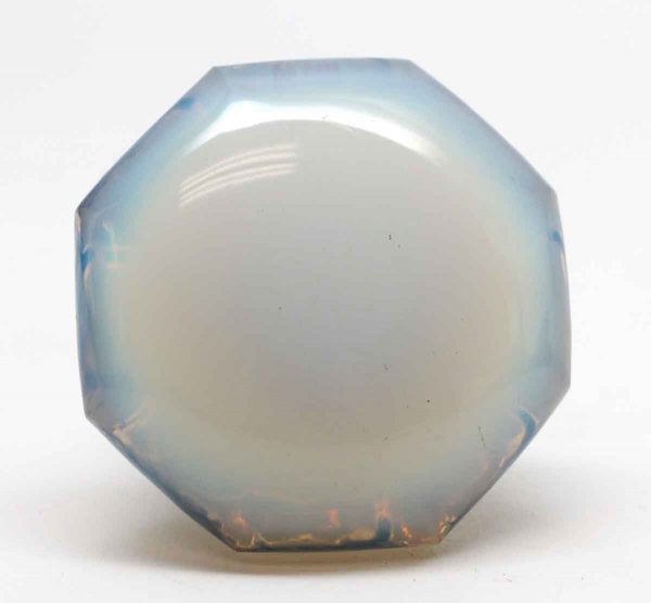 Door Knobs - Vintage Iridescent Milk Glass Octagon Door Knob