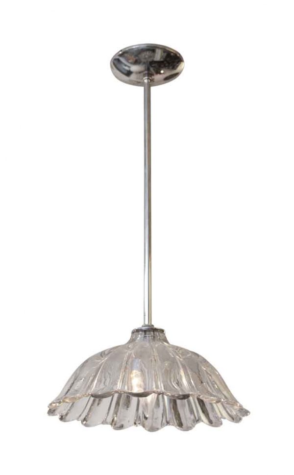 Down Lights - Glass Pendant Light with Chrome Pole