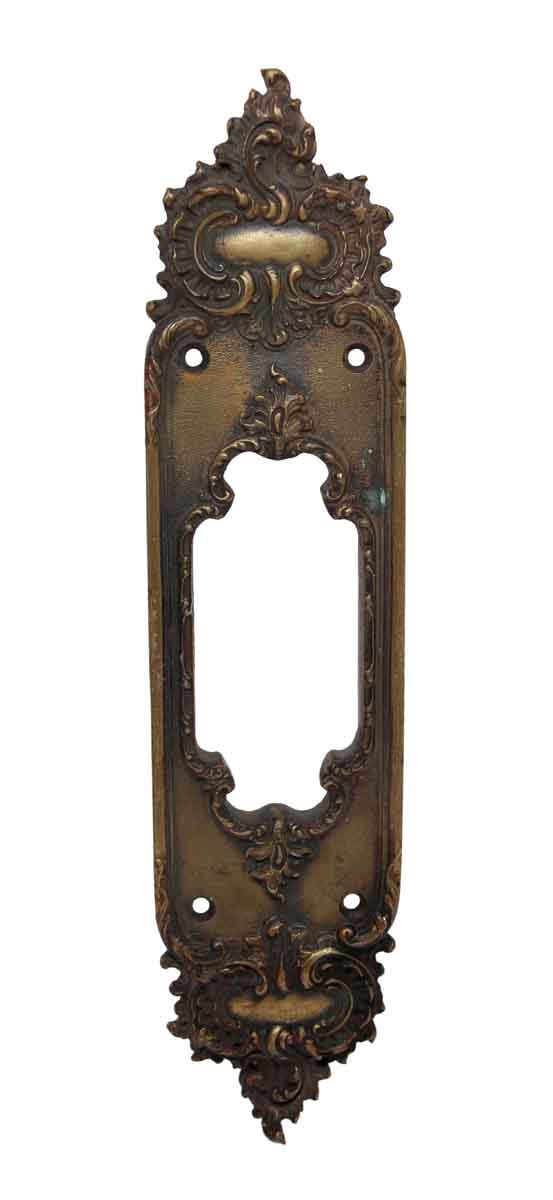 Pocket Door Hardware - Antique Bronze Rococo Sargent Pocket Door Plate