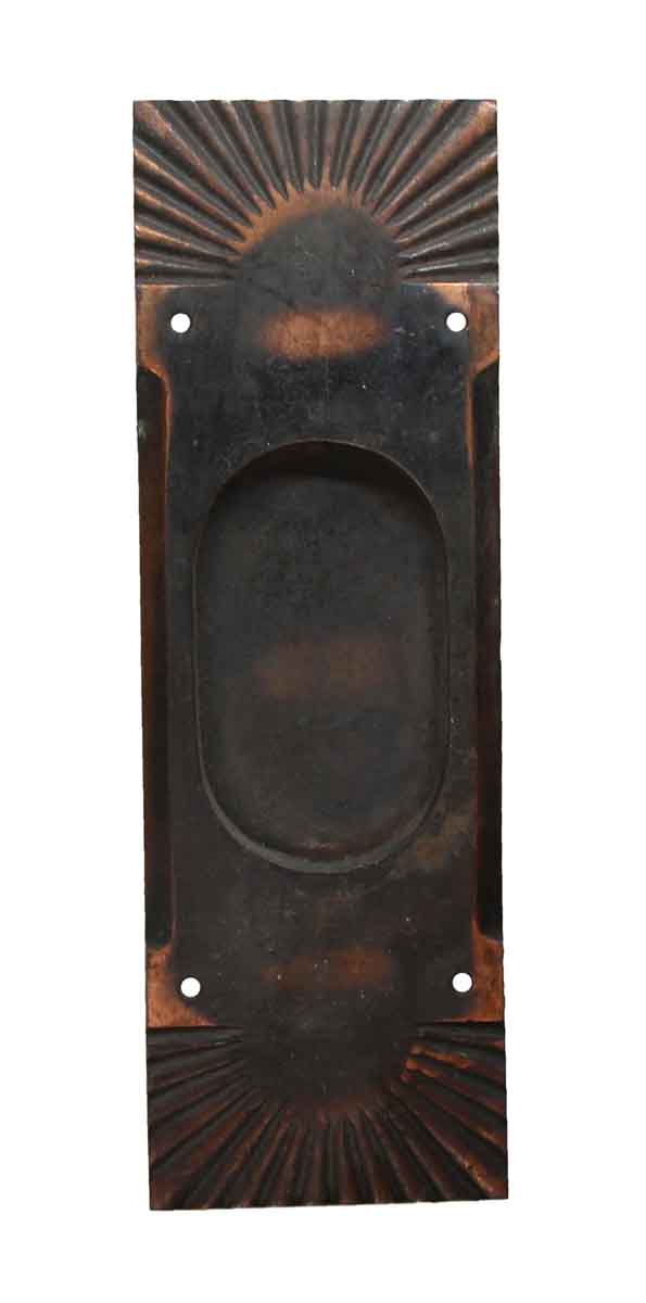 Pocket Door Hardware - Bronze Recessed Pocket Door Plate with Copper Tones