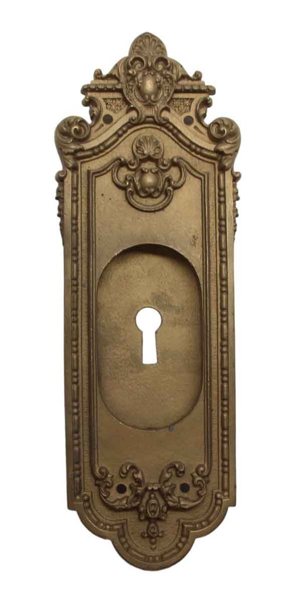Pocket Door Hardware - Cast Brass French Sargent Keyhole Pocket Door Plate