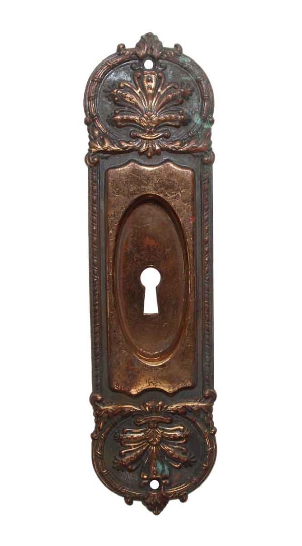 Pocket Door Hardware - French Pressed Brass Keyhole Pocket Door Plate