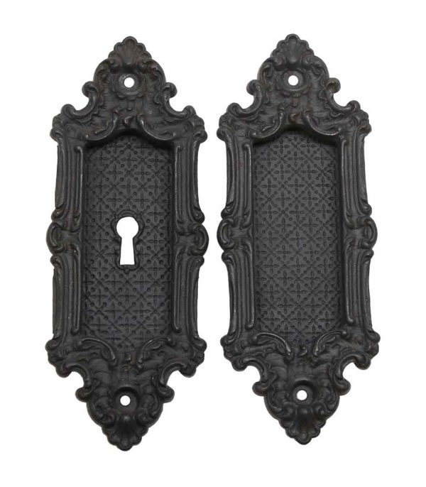 Pocket Door Hardware - Pair of Yale & Towne Cast Iron Pocket Pull Plates