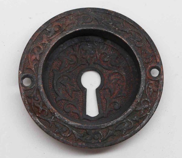 Pocket Door Hardware - Victorian Bronze Round Pocket Door Pull with Dark Patina