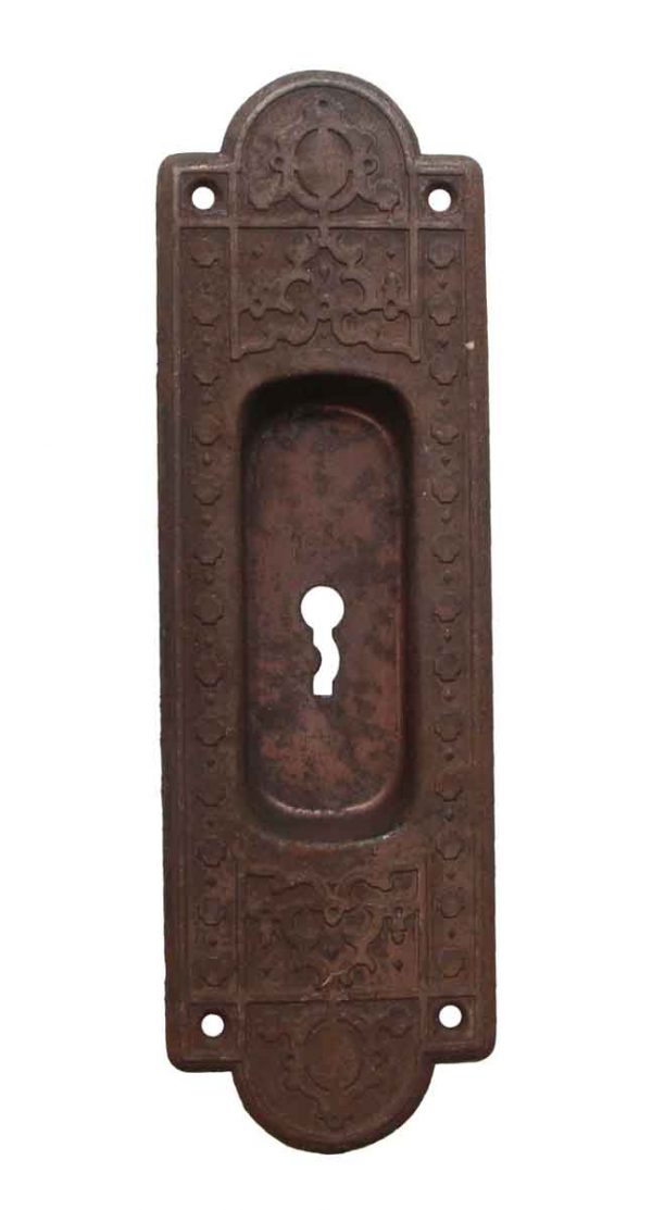Pocket Door Hardware - Victorian Steel Recessed Pocket Door Plate