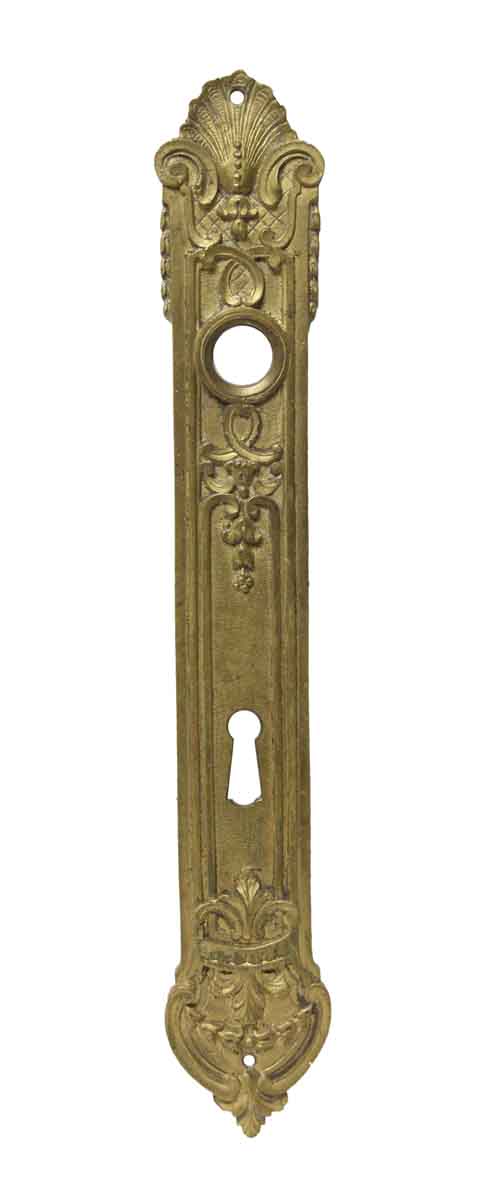 Back Plates - French Ornate Bronze Door Back Plate with Keyhole