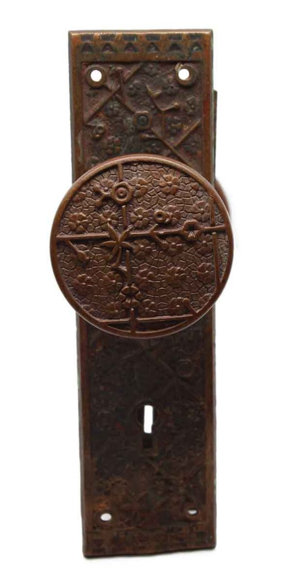 Door Knob Sets - Bronze Asymmetrical Sargent Ekado Door Knob Set with Entry Plates