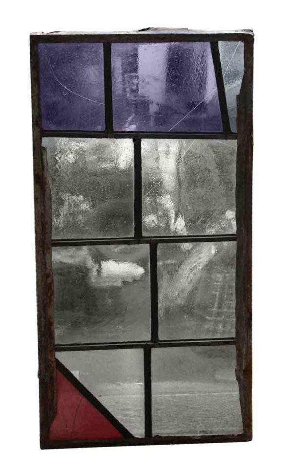 Exclusive Glass - Robert Sowers Modern Art Purple Clear & Red JFK Leaded Glass Window
