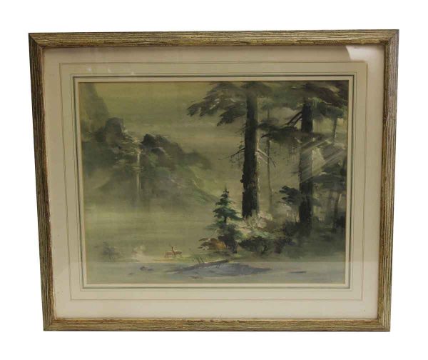 Paintings - Authentic Framed Imaginary Landscape No. II Painting from The Bambi Illustrator Tyrus Wong