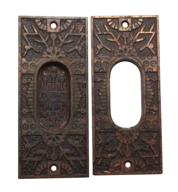 Pocket Door Hardware - Pair of Cast Iron Eastlake Pocket Door Pulls