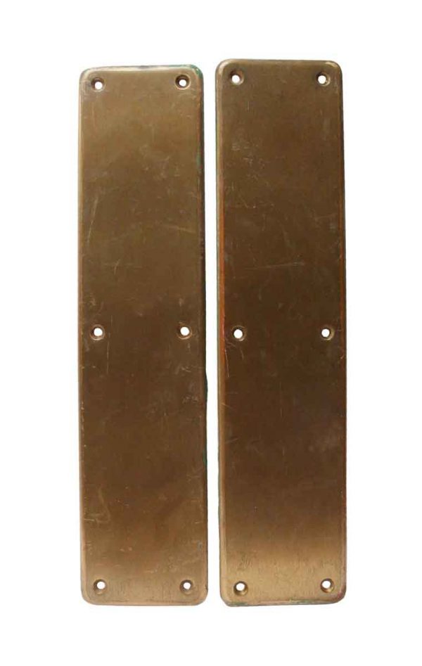 Push Plates - Pair of Brass Antique Door Push Plates