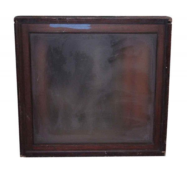 Reclaimed Windows - Wood Frame Glass Window with Etched Detail