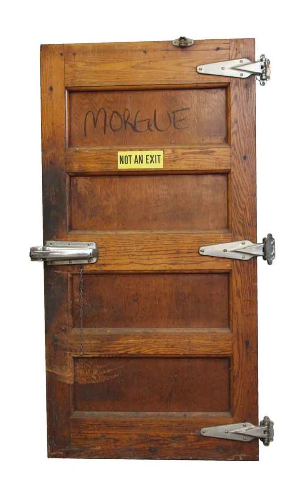 Specialty Doors - Wooden Walk in Freezer Door with Nickel Hinges