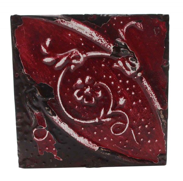 Tin Panels - Antique Red Floral Ceiling Tin Panel