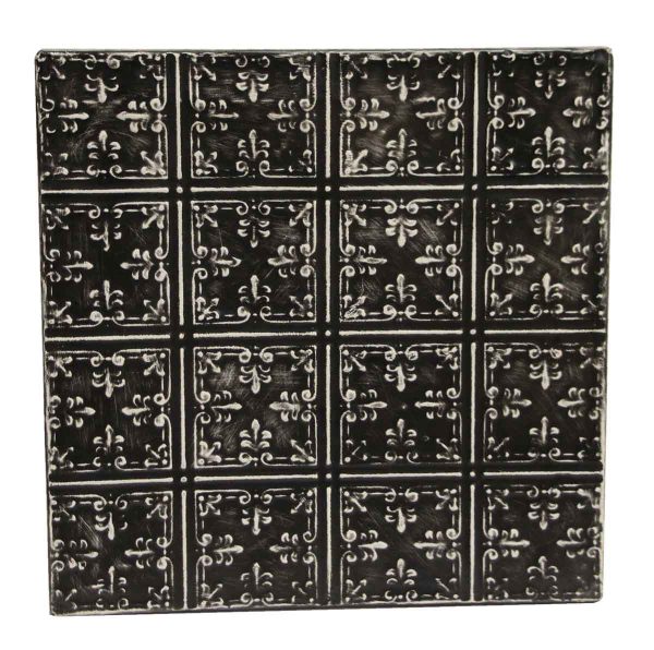 Tin Panels - Fleur De Lis Black Tin Panel