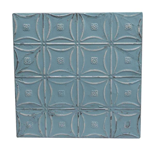 Tin Panels - Sky Blue Antique Snowflake Tin Panel