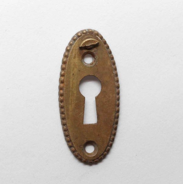 Keyhole Covers - Brass Beaded Oval Keyhole